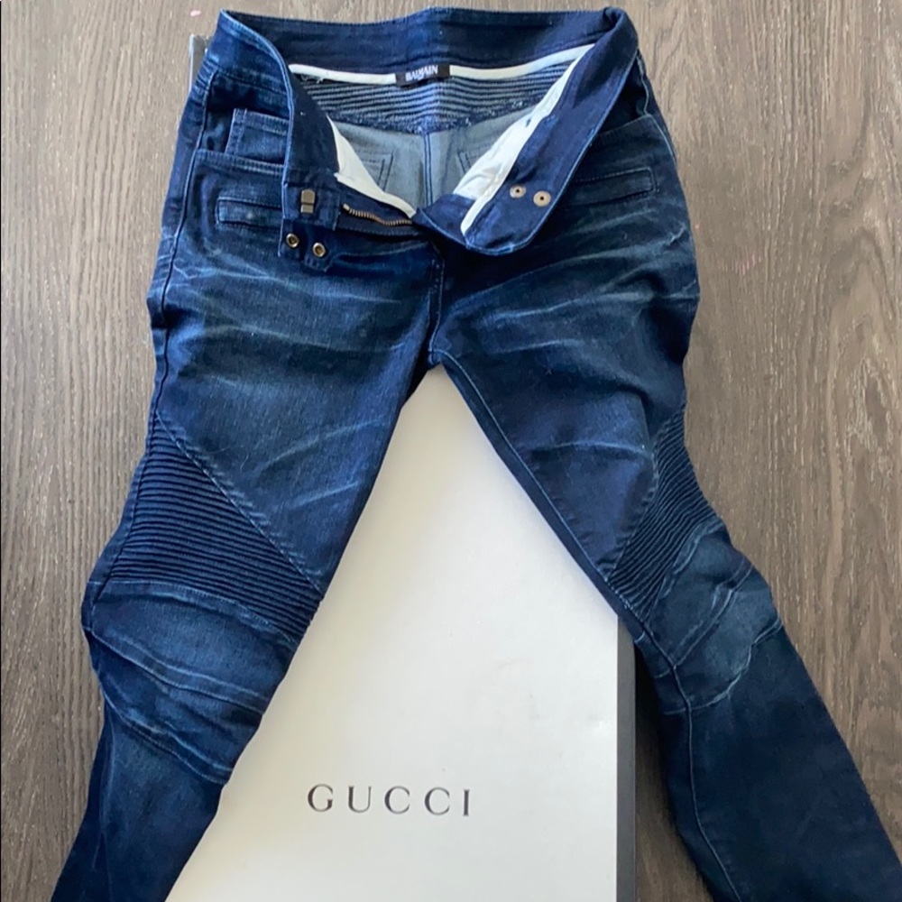 Dark blue jeans